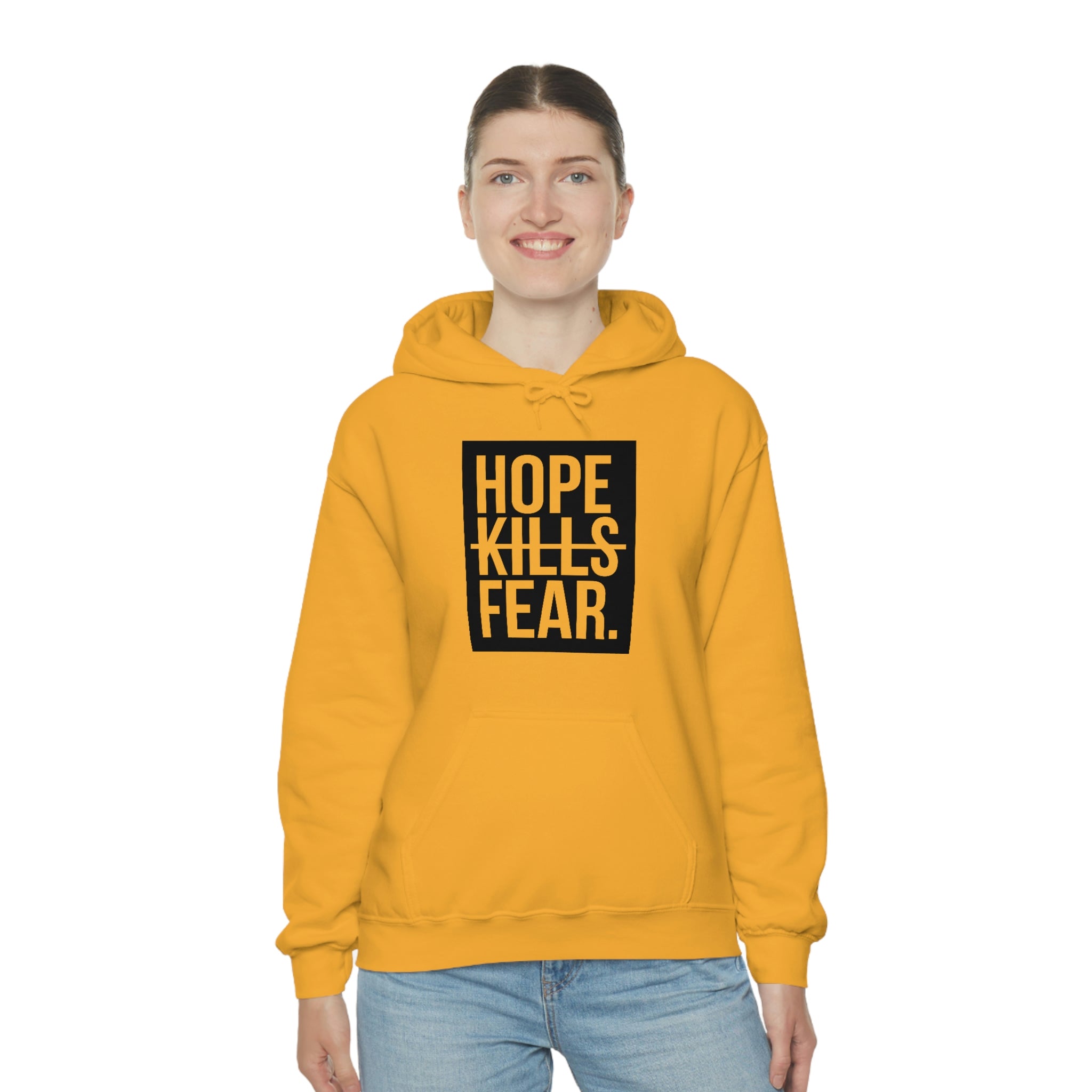 Copy of "HKF Logo v2" FRONT ONLY Hoodie (GOLD/BLACK)