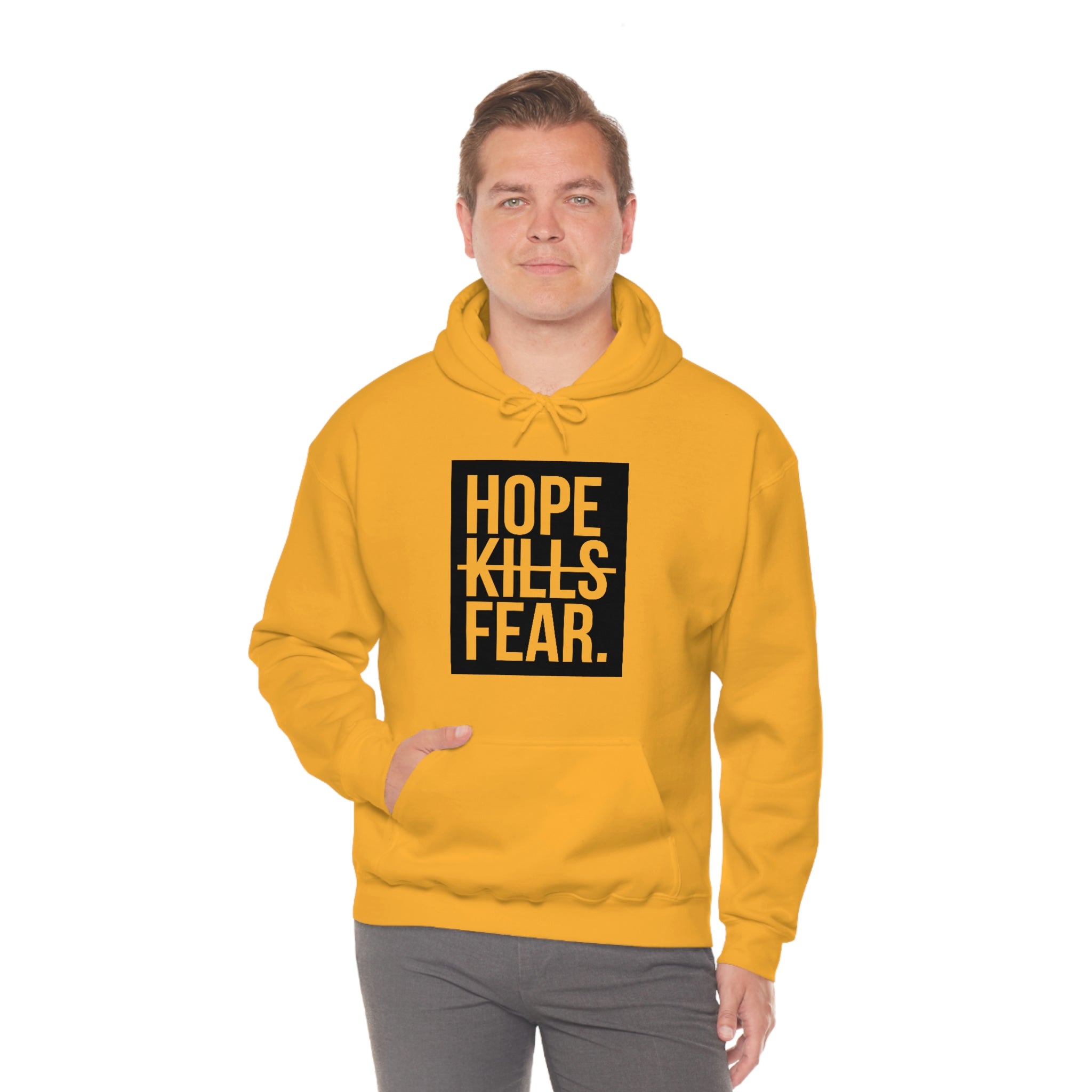 Copy of "HKF Logo v2" FRONT ONLY Hoodie (GOLD/BLACK)