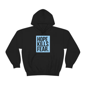 "HKF Logo v2" FRONT ONLY Hoodie (BLACK/LIGHT BLUE)