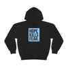 "HKF Logo v2" FRONT ONLY Hoodie (BLACK/LIGHT BLUE)