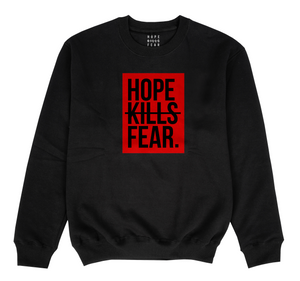 "HKF Logo v2" FRONT ONLY Sweater (Black/Red)